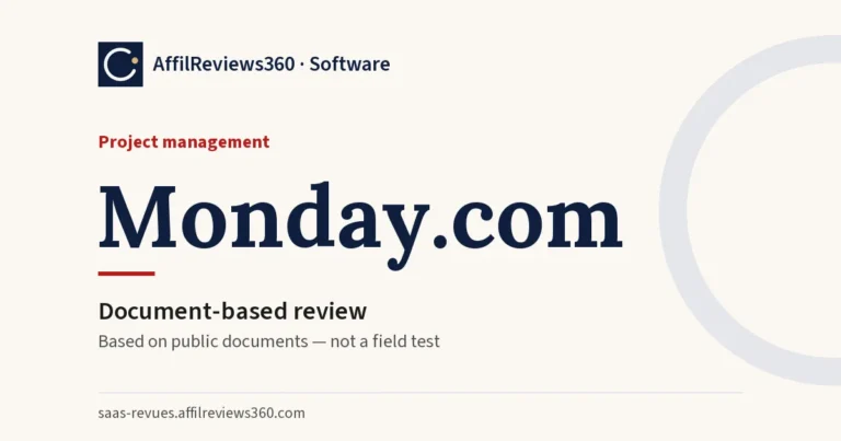 Monday.com — project management: document-based review by AffilReviews360