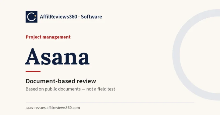 Asana — project management: document-based review by AffilReviews360
