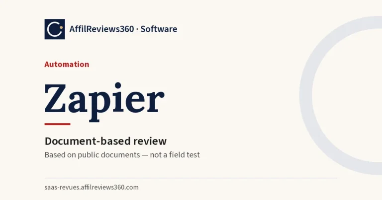 Zapier — automation: document-based review by AffilReviews360