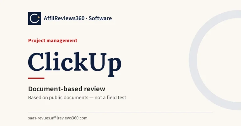ClickUp — project management: document-based review by AffilReviews360