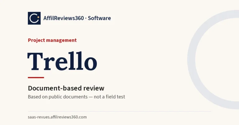 Trello — project management: document-based review by AffilReviews360