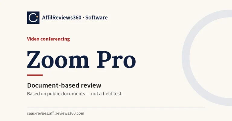 Zoom Pro — video conferencing: document-based review by AffilReviews360