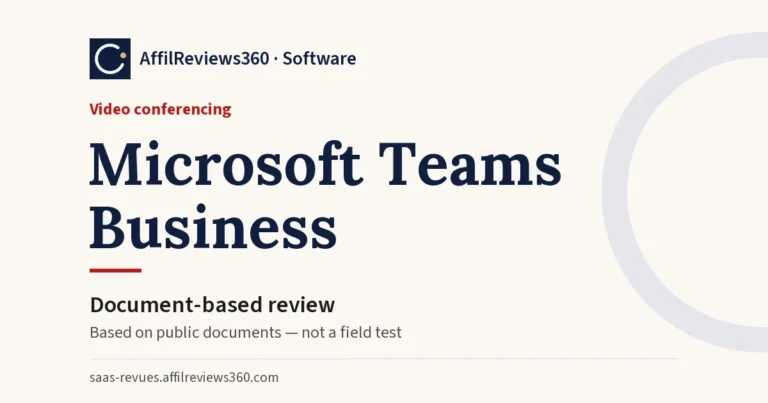 Microsoft Teams Business — video conferencing: document-based review by AffilReviews360