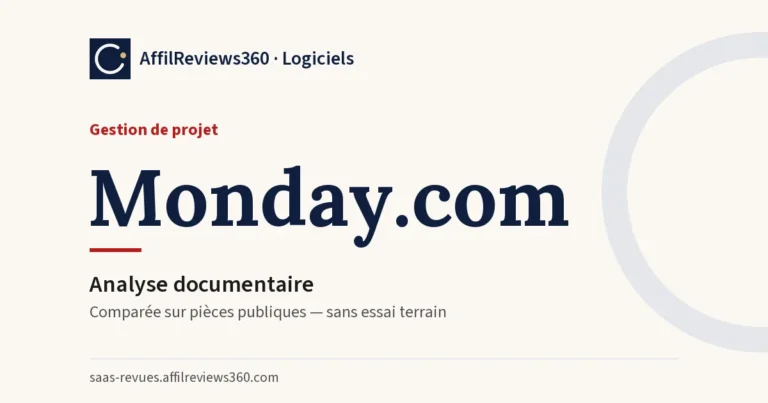 Monday.com — gestion de projet : analyse documentaire AffilReviews360