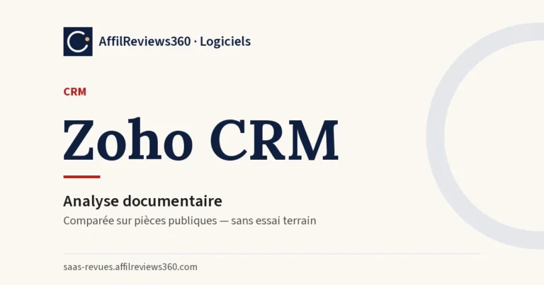 Zoho CRM — CRM : analyse documentaire AffilReviews360
