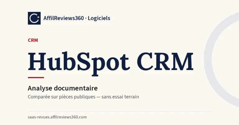 HubSpot CRM — CRM : analyse documentaire AffilReviews360