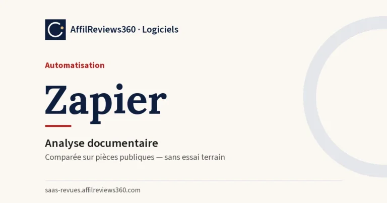 Zapier — automatisation : analyse documentaire AffilReviews360