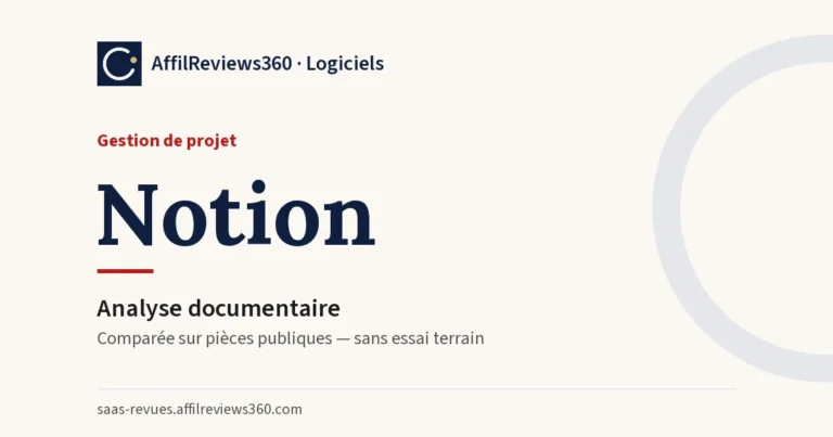 Notion — gestion de projet : analyse documentaire AffilReviews360